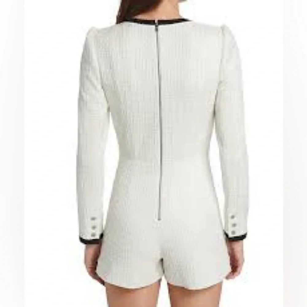 Alice+Olivia White White Tweed Mini Romper - Picture 2 of 7